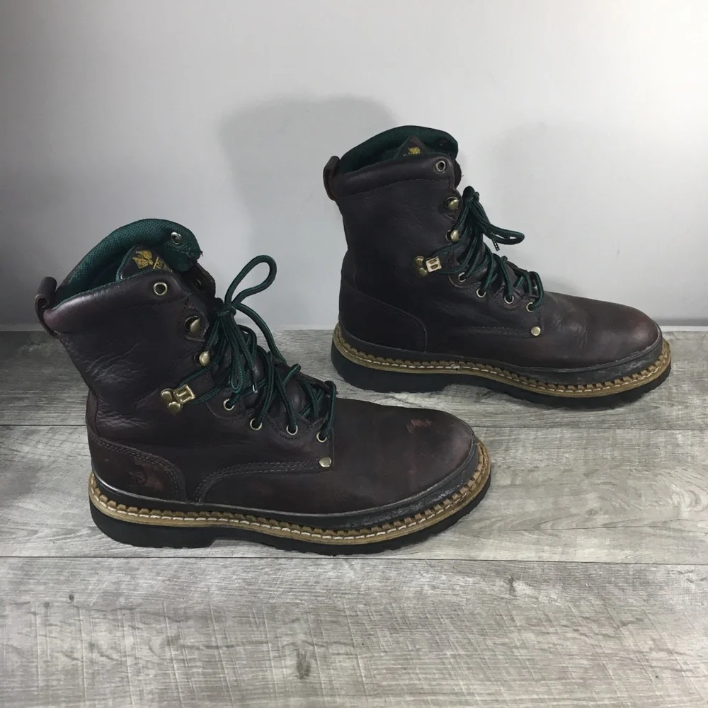 Mens Georgia Giant G8374 Work Steel Work Boots Waterproof Leather Size 10.5 M